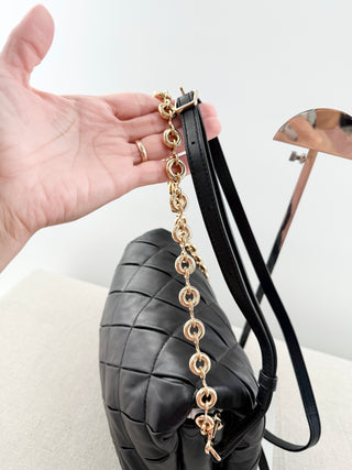 Loewe goya puffer  pleated chain leather bag