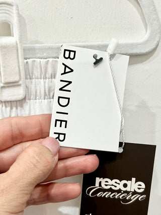 NWT Bandier Elastic Waist Contrast Run Jogger Pants White/Navy Women's Size Small