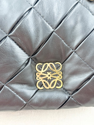 Loewe goya puffer  pleated chain leather bag
