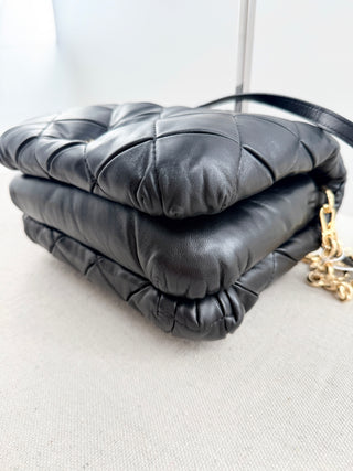 Loewe goya puffer  pleated chain leather bag