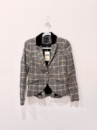 Smythe Glen Duchess Plaid Wool Single Breasted Button Blazer Jacket Women's 2