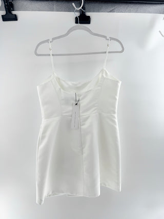 Delfi colective sleeveless satin mini dress with flower, M