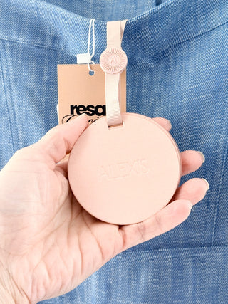 NWT Alexis Breslin Strapless Straight Leg Denim Jumpsuit Blue Women's Medium