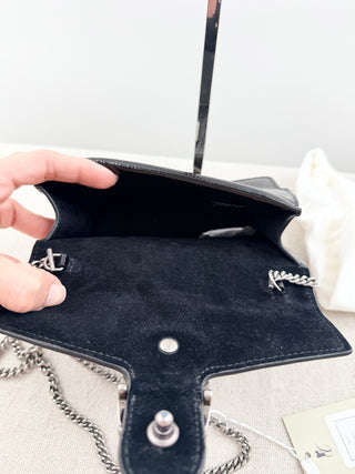 Gucci super mini dionysus texture patent leather bag