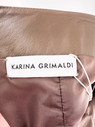 Karina Grimaldi Asymmetrical Leather Midi Skirt, XS