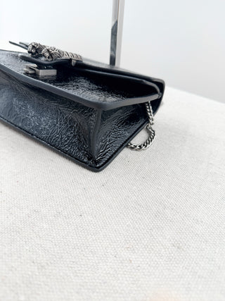 Gucci super mini dionysus texture patent leather bag