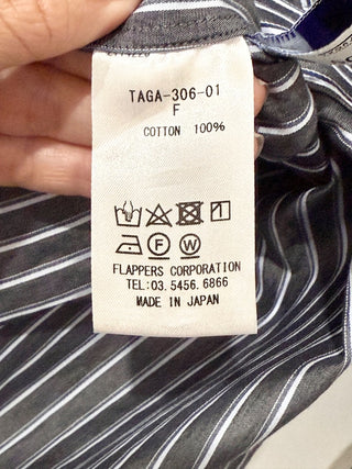 TICCA Somelos Tecidos Striped High-Low Button Down Shirt Gray Women's F/One Size