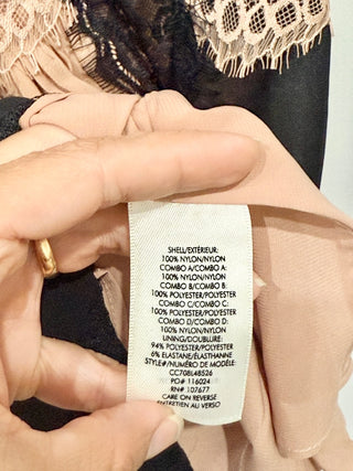 Alice + Olivia Kaylen Chiffon Lace Mini Fit & Flare Dress Black Women's Size 0