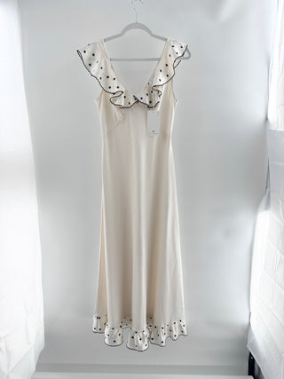 Caroline Constas satin maxi dress with ruffles, S