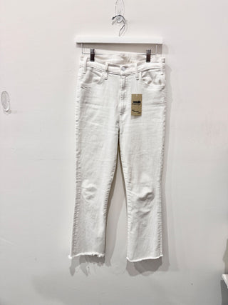 Mother Hustler Ankle Fray High Rise Jeans Fairest Of Them All White Women's 29