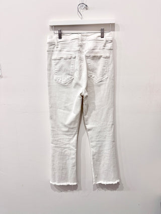 Mother Hustler Ankle Fray High Rise Jeans Fairest Of Them All White Women's 29
