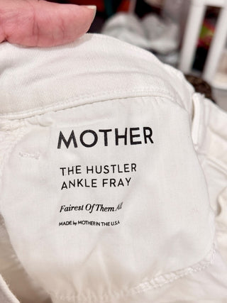 Mother Hustler Ankle Fray High Rise Jeans Fairest Of Them All White Women's 29