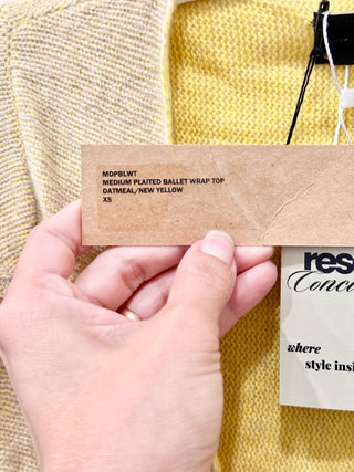 The Elder Statesman Medium Plaited Ballet Wrap Cardigan Oatmeal Women's Size XS