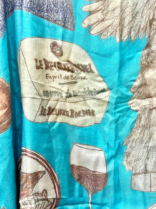 Anthropologie large silk blend printed scarf