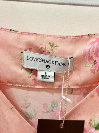 LoveShackFancy x Target Cecile Floral Satin Puff-Sleeve Mini Dress Pink Women 8