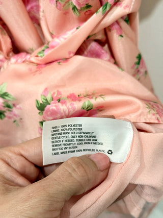 LoveShackFancy x Target Cecile Floral Satin Puff-Sleeve Mini Dress Pink Women 8