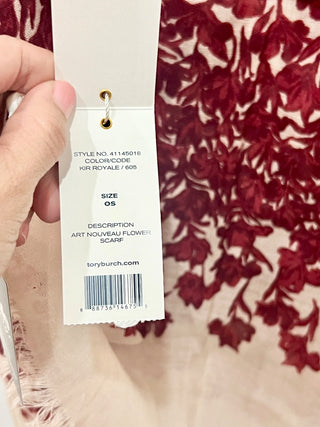 Tory Burch rectangular floral scarf