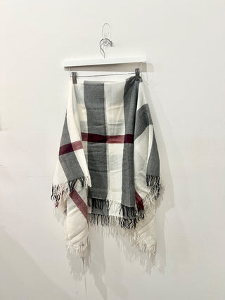 Burberry check wool blend large scarf