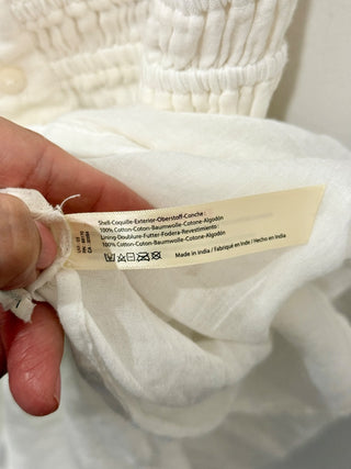 Free People FP One Lausanne Sleveless Smocked Slip Mini Dress White Women's L