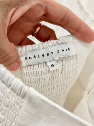 Endless Rose Crossed Halter Neck Lace Trim Mini Dress White Women's Size Medium