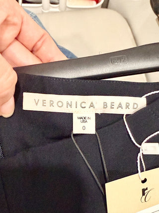Veronica Beard Zip Back Scuba Slim-Fit Cropped Pants Navy Blue Women's Size 0