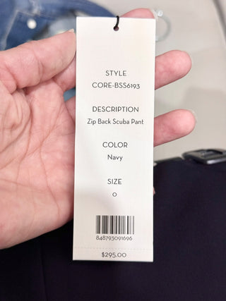 Veronica Beard Zip Back Scuba Slim-Fit Cropped Pants Navy Blue Women's Size 0