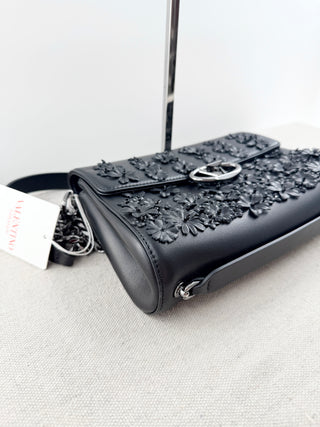 Valentino medium shoulder bag with floral apliques
