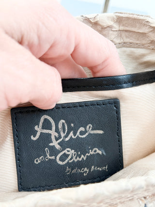 Alice & Olivia snakeskin bow design clutch bag with chain strap