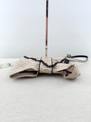 Alice & Olivia snakeskin bow design clutch bag with chain strap