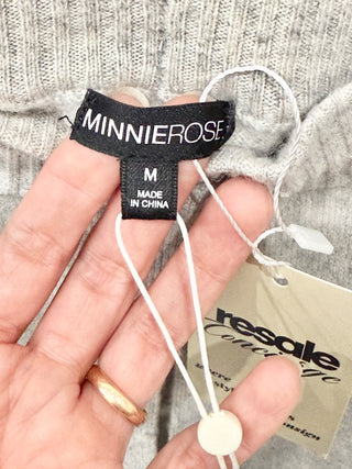 NWT Minnie Rose Cashmere Tapered Leg Jogger Pants Ecru Gray Women's Size Medium