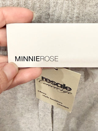 NWT Minnie Rose Cashmere Tapered Leg Jogger Pants Ecru Gray Women's Size Medium