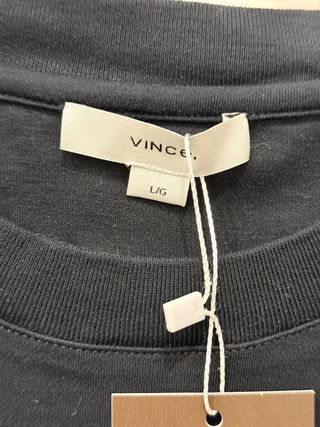 Vince jersey shirt dress midi with tie, L