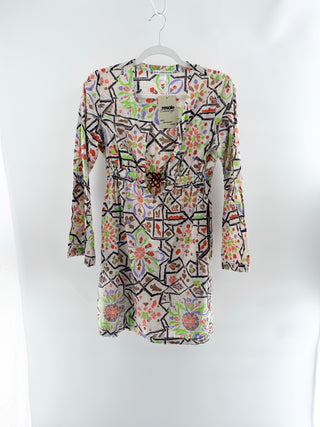 Diane von Furstenberg short pattern cover up dress mini, S