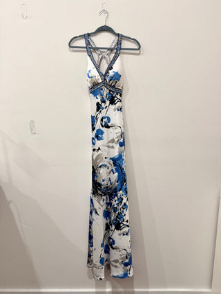 Faviana New York halterneck embelished pattern long dress, 4