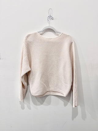 Reformation Organic Cotton Boatneck Pullover Sweater Cream Women's Size Medium