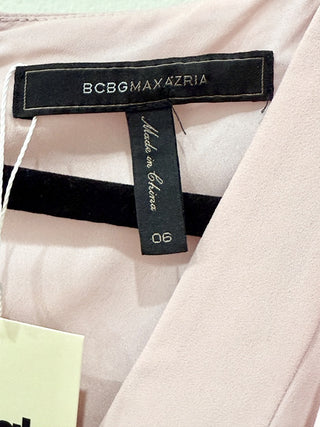 BCBGMAXAZRIA Ruffled V-Neck Sleeveless Evening Gown Lavender Pink Women's 6