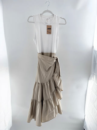 Cinq a sept sleeveless color block casual maxi dress, M