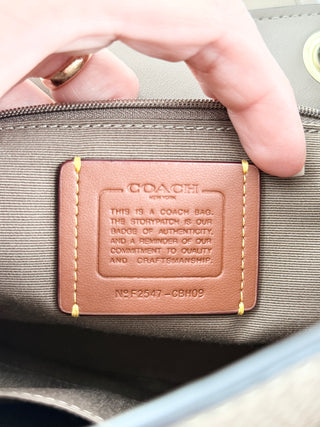 Coach leather small size backpack hadley