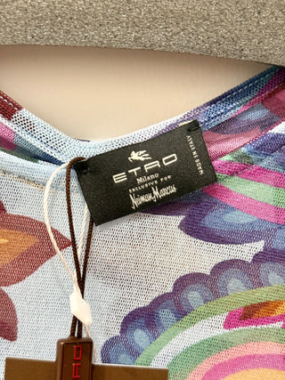 Etro semi sheer mesh long sleeve top, 42 IT / US 6