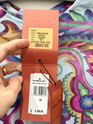 Etro semi sheer mesh long sleeve top, 42 IT / US 6