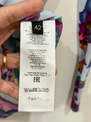 Etro semi sheer mesh long sleeve top, 42 IT / US 6