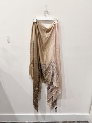Anthropologie large evil eye embroidery scarf