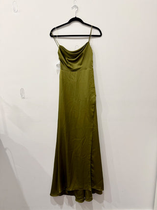 Fame and partners long satin open back dress, 2