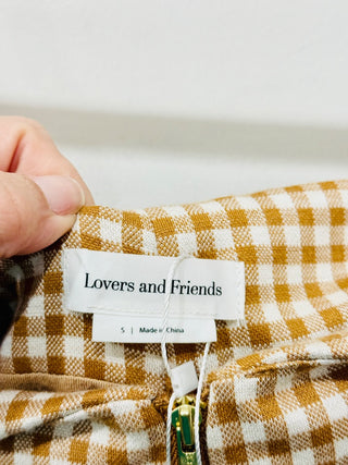 Lovers and Friends matching gingham set halter crop top and mini skirt, S