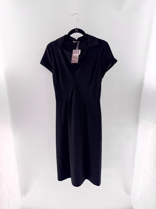 Bottega Veneta Virgin Wool Collared Oragami Shift Dress, 42