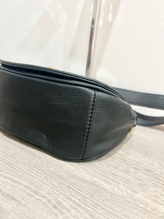 Emma Fox snakeprint flap bag with chain strap faux leather