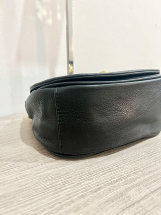 Emma Fox snakeprint flap bag with chain strap faux leather