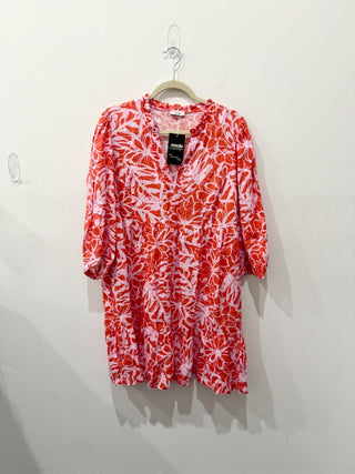 Tyler Boe pattern casual mini dress linen, L