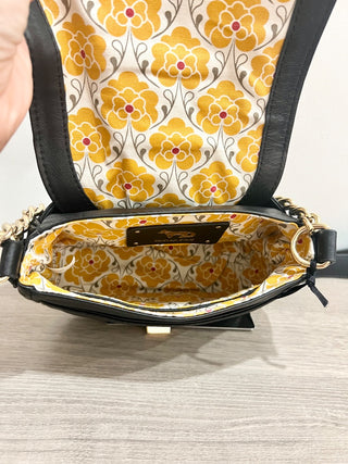 Emma Fox snakeprint flap bag with chain strap faux leather