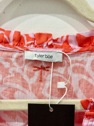 Tyler Boe pattern casual mini dress linen, L